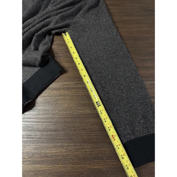 Raffi Cashmere Wool Sweater Men’s Large 52 1/4 Zip Waffle Knit Brown Black - Picture 7 of 9